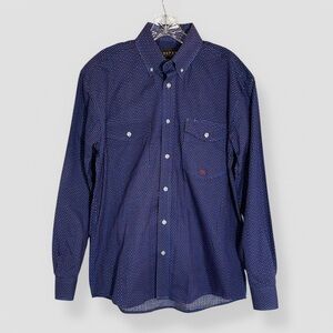 Roper Size Small Long Sleeve Button Up Geometric Purple Western Rodeo Cowboy